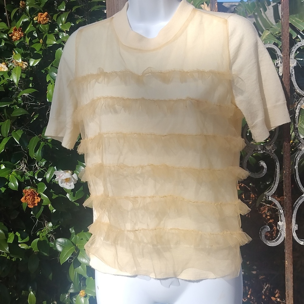 J Crew breakfast at Tiffany's vanilla cream dream sweater small, Merino wool